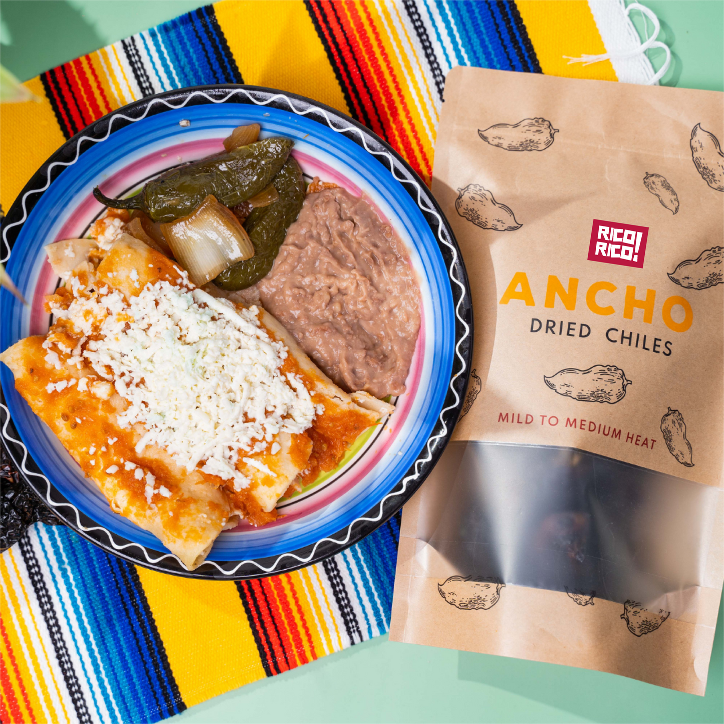 Whole dried ancho chiles in bag – sweet and smoky Mexican pepper