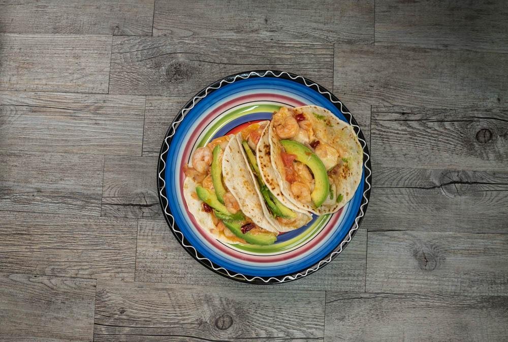 Cheesy Shrimp Tacos with Chile de Arbol | Ole Rico