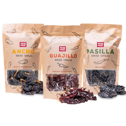 Dried Chile Pepper 3 Pack | Ancho, Guajillo, Pasilla