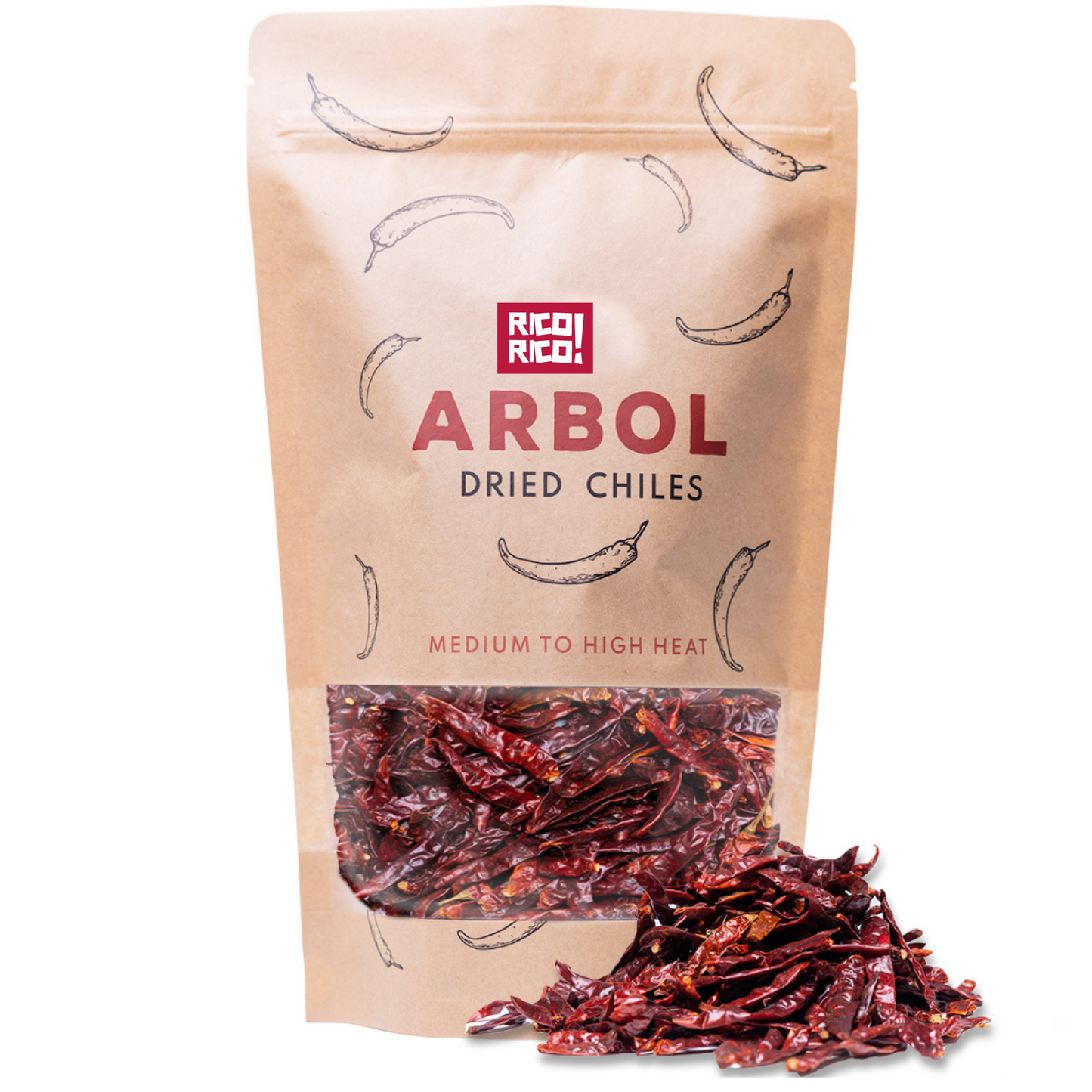 Dried Chile de Arbol Peppers - Whole