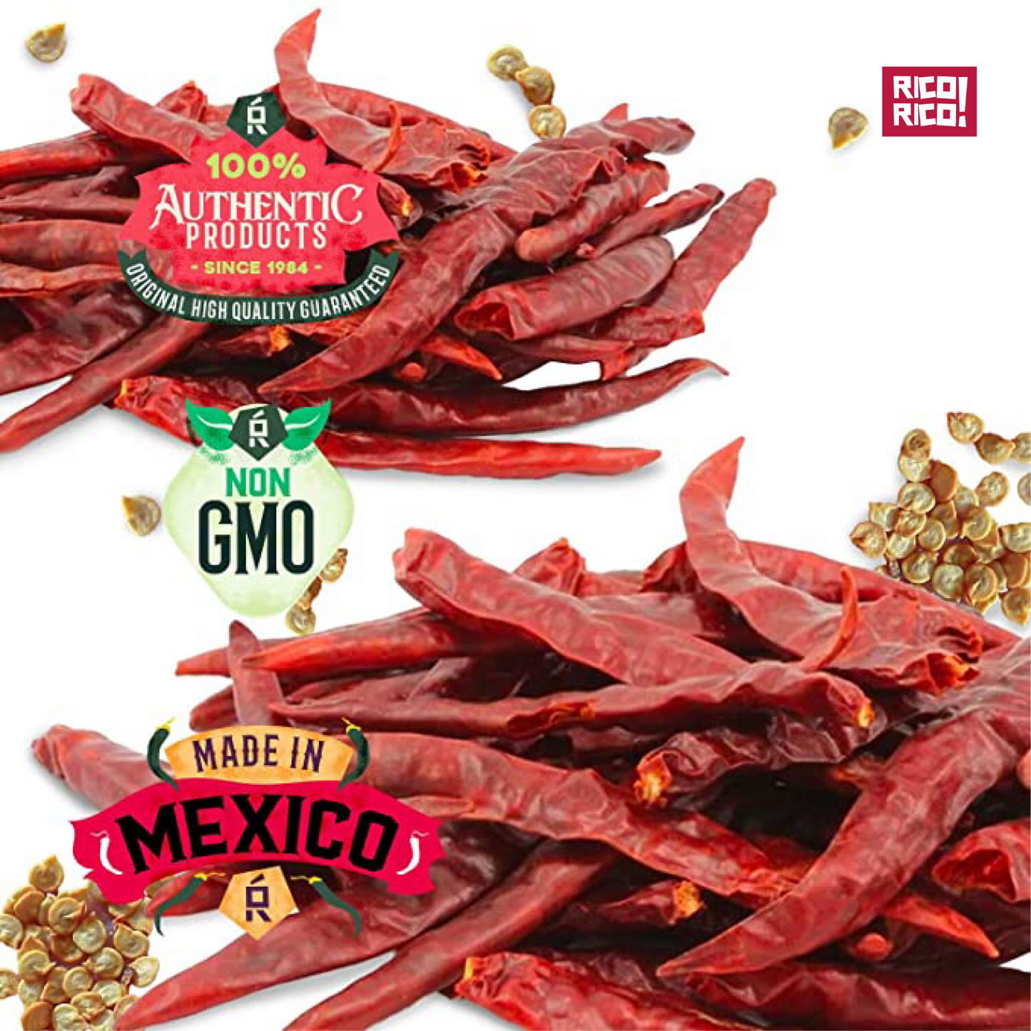 Dried Chile de Arbol Peppers - Whole