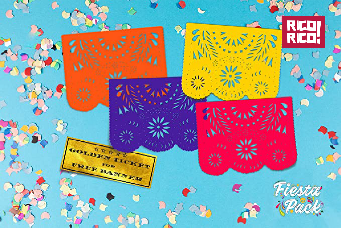 Multi-Color Papel Picado Mexican Banner Fiesta Decoration