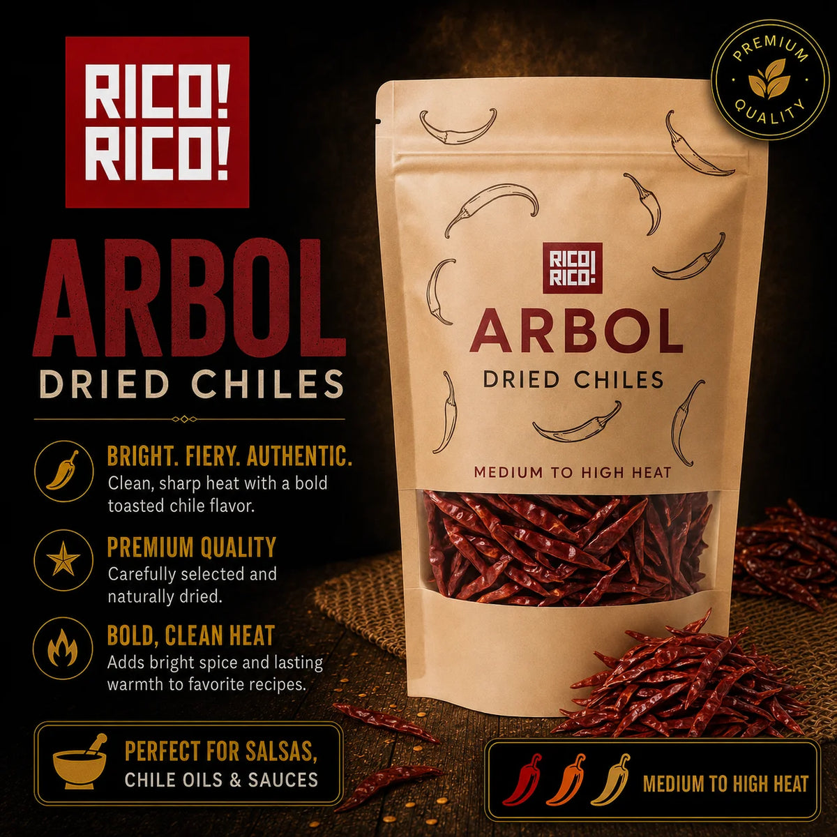 Chile de Árbol Dried Chiles – Hot & Authentic Mexican Peppers