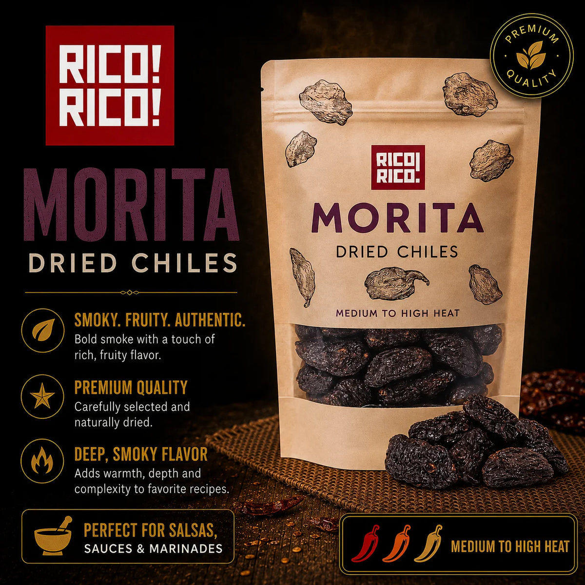 Chipotle Morita Dried Chiles – Smoky & Medium Heat Mexican Peppers