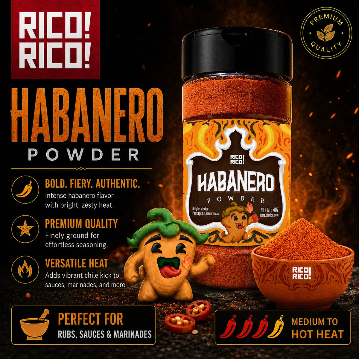 Habanero Chile Powder Shaker